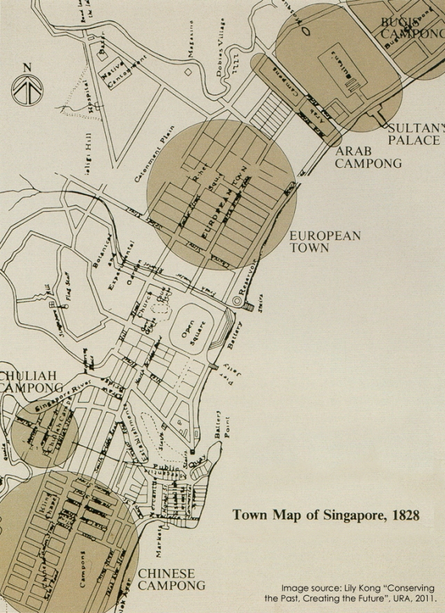 01-13-Jackson's Plan - Town Map of Singapore 1828, from 'Lily Kong - Conserving the Past Creating the Future - Urban Heritage in Singapore'(2011)